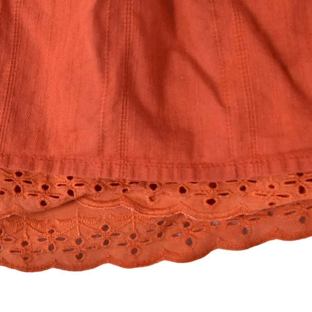 Roxy Y2K Flowy Layered Mini Skirt Lace Cotton Orange Beachy Medium